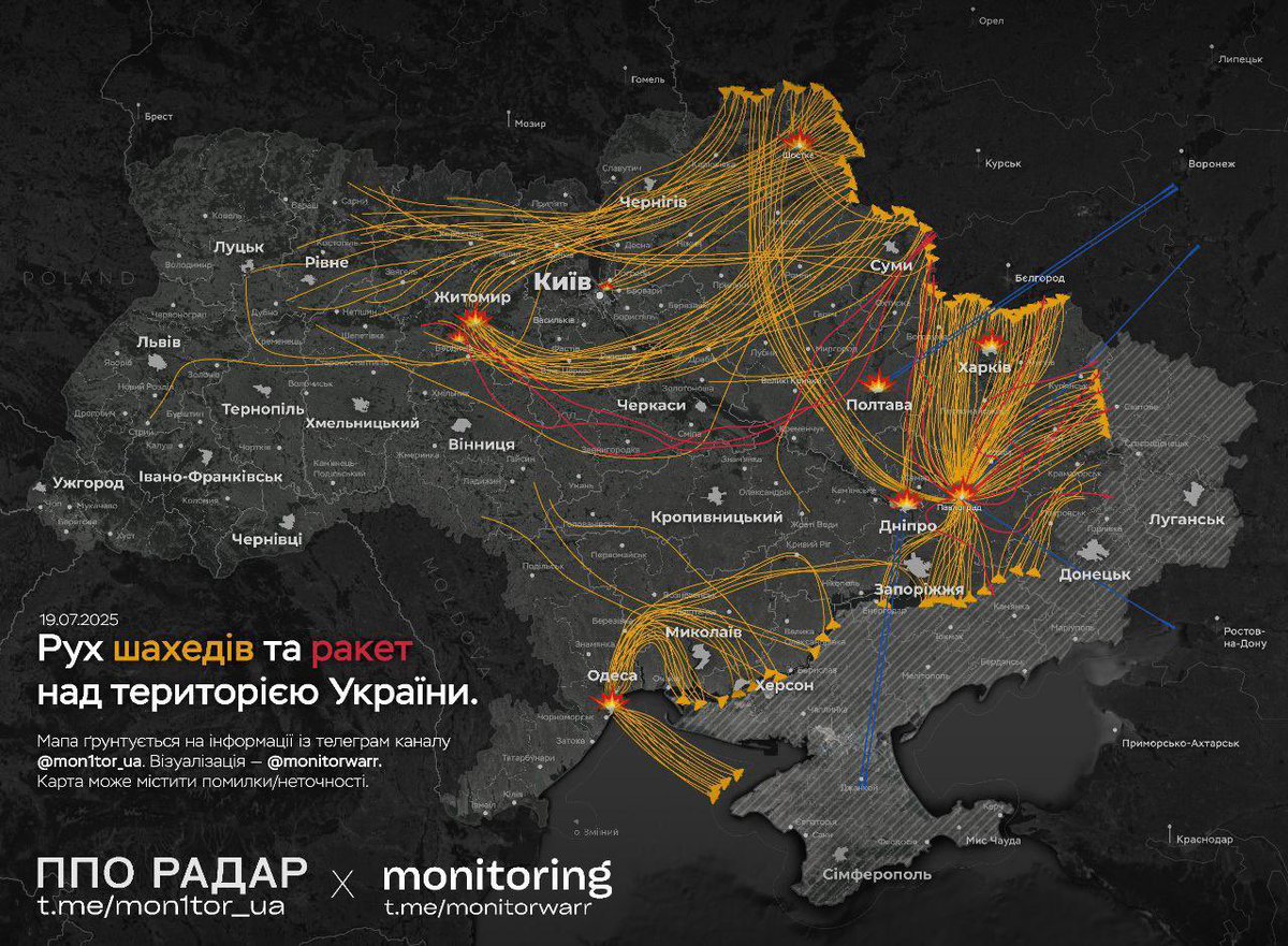 Les barbares russes ciblent quelques villes et tentent de les détruire..,
Chostka, une petite ville 🇺🇦ukrainienne de 28 000 habitants, au nord de l’Ukraine, à la maudite frontière russe, vient d’être attaquée par ❗️au moins 15 bombes dirigées planantes (KAB)

Plus de 40 drones