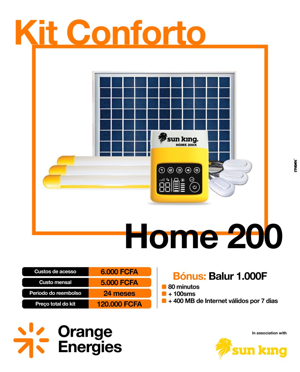 🌞Luz, conforto e poupança com o Kit Conforto Home 200!
Com o apoio da energia solar, tens luz em casa todos os dias e ainda recebes um bónus mensal.

Com Orange Energies, o futuro é mais brilhante.
 Informa-te já e transforma a tua casa!