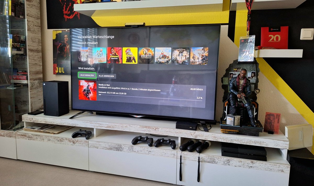 TRettsch's tweet image. Und da ja mein Backlog bzw. &quot;Pile of Shame&quot; noch nicht hoch genug ist, pack ich noch #readyornot von @VOIDInteractive mit drauf.
Das hat mich schon seit dem Steam Release gereizt und jetzt wo es auf Konsole erschienen ist, schaue ich mal rein🫡

Schönes Wochenende wünsch ich euch