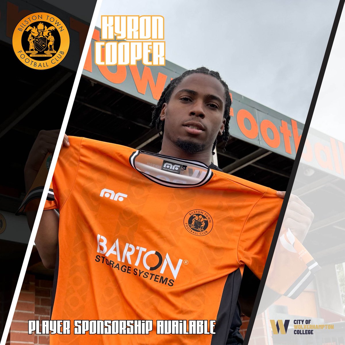 BilstonTownFC's tweet image. WELCOME KYRON COOPER
Dave King, “Kyron came onto our radar when he moved back to the Midlands. Pacy, strong and can play in a number of positions, Kyron has a brilliant attitude and will be a fans favourite right from the off.”
Commercial@bilstontown.co.uk