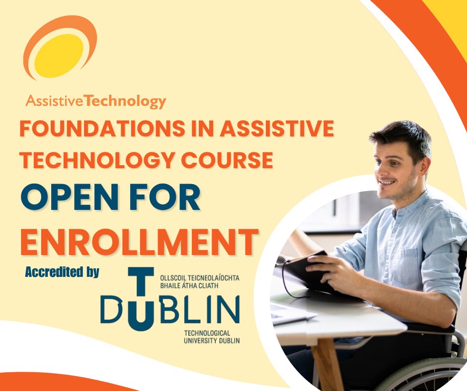 EnableIreland's tweet image. 📢 Enrollment is open for our Certified Foundations in Assistive Technology 2026 course. Gain 5 ECTS credits over 100 hours with engaging webinars and expert insights. Accredited by @WeAreTUDublin 💻
Enrol here: eventbrite.ie/e/foundations-… #AssistiveTechnology #EnableIreland