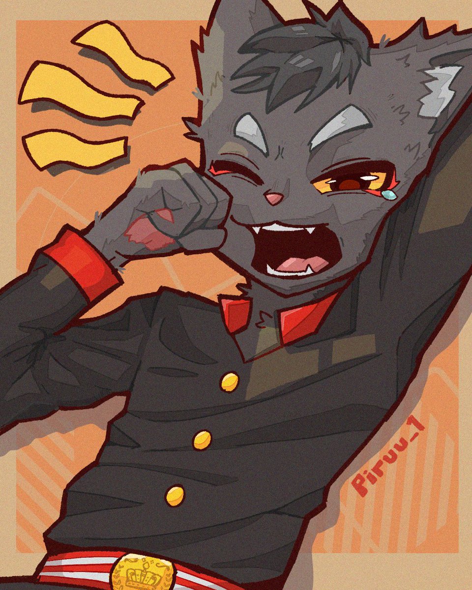 Piruu_1's tweet image. *Piru&apos;s post, click to see it *✨
&quot;Yawnnn~&quot; 

.
.
tags (is this even works?):
#furry #furryoc #furryart #furryoc #anthro #furryartist #furryartwork #furrycat #OC #ケモノ