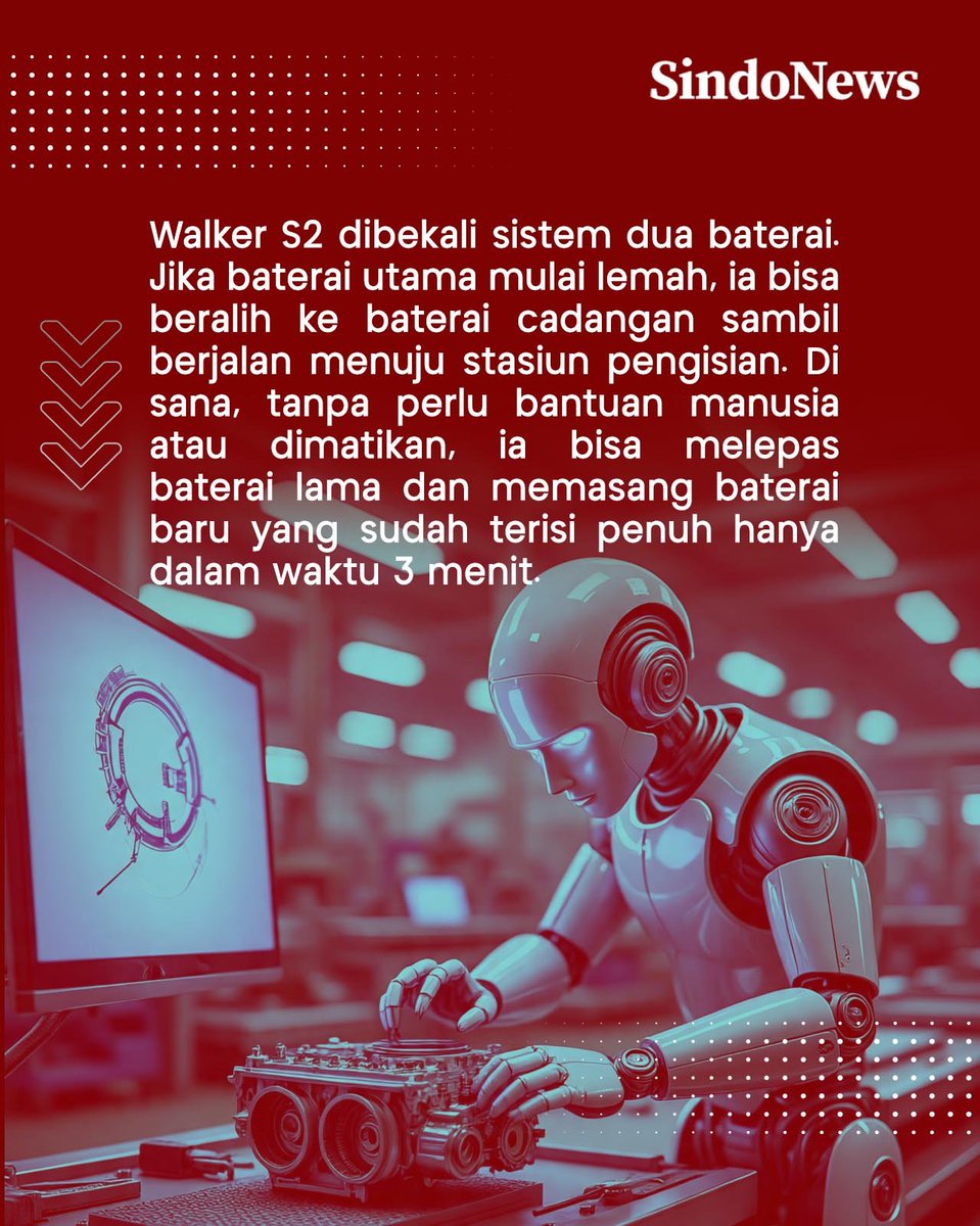 SINDOnews's tweet image. tekno.sindonews.com/read/1594749/1…

#Sindonews #robot #RobotMasaDepan #RobotHumanoid #BeritaTerkini #WalkerS2 #China #Teknologi