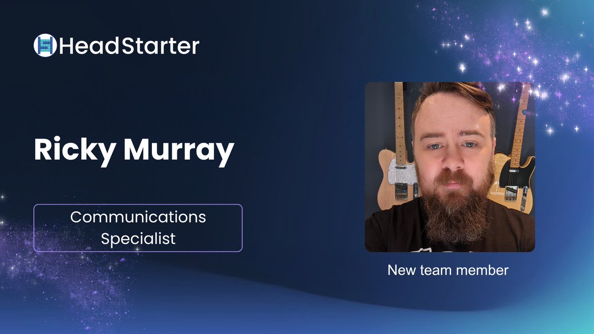 HeadStarterOrg's tweet image. Team Update!
Please welcome Ricky Murray, aka @NonFungiBullish , as our new Communications Specialist at @HeadStarterOrg ! 💬
A storyteller, community builder & creator of projects like Apocalypse Dudes, Sad Cats & $DUDES, Ricky brings 🔥 energy to @hedera & now to us.
“I…