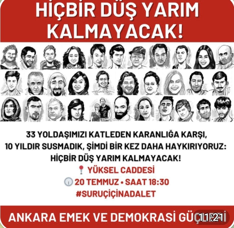 Elif Torun Öneren (@onerentorun) on Twitter photo 33 düş yolcusuna
sözümüz:
#HiçbirDüşYarımKalmayacak
#UnutmadıkUnutturmayacağız 33 düş yolcusuna
sözümüz:
#HiçbirDüşYarımKalmayacak
#UnutmadıkUnutturmayacağız