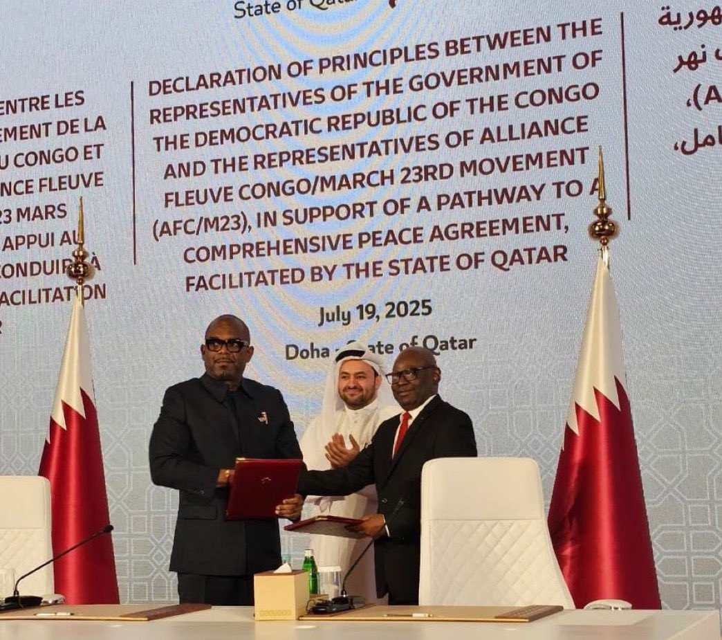rdussey's tweet image. La paix , oui la Paix. C est le vœux du Président @FEGnassingbe , Médiateur de l @_AfricanUnion dans la crise dans l Est de la #RDC. Félicitations au #qatar pour l étape de la signature de la déclaration de principe de ce jour , base d une négociation prochaine que nous…