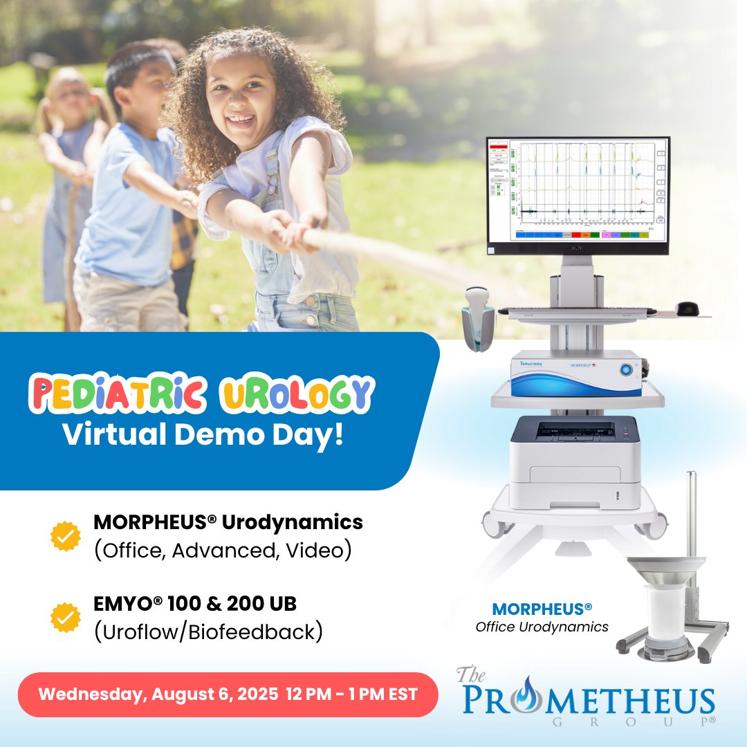 Join us 8/6 | 12–1 PM EST for Pediatric Urology Virtual Demo Day!

Discover EMYO® (U, B, UB) sEMG, Uroflow &amp; Pelvic Floor Rehabilitation, plus MORPHEUS® UDS for efficient &amp; precise diagnostics.

🔗 Visit tinyurl.com/4kjsjmr2
#PediatricUrology #Urodynamics #sEMG #PelvicFloor