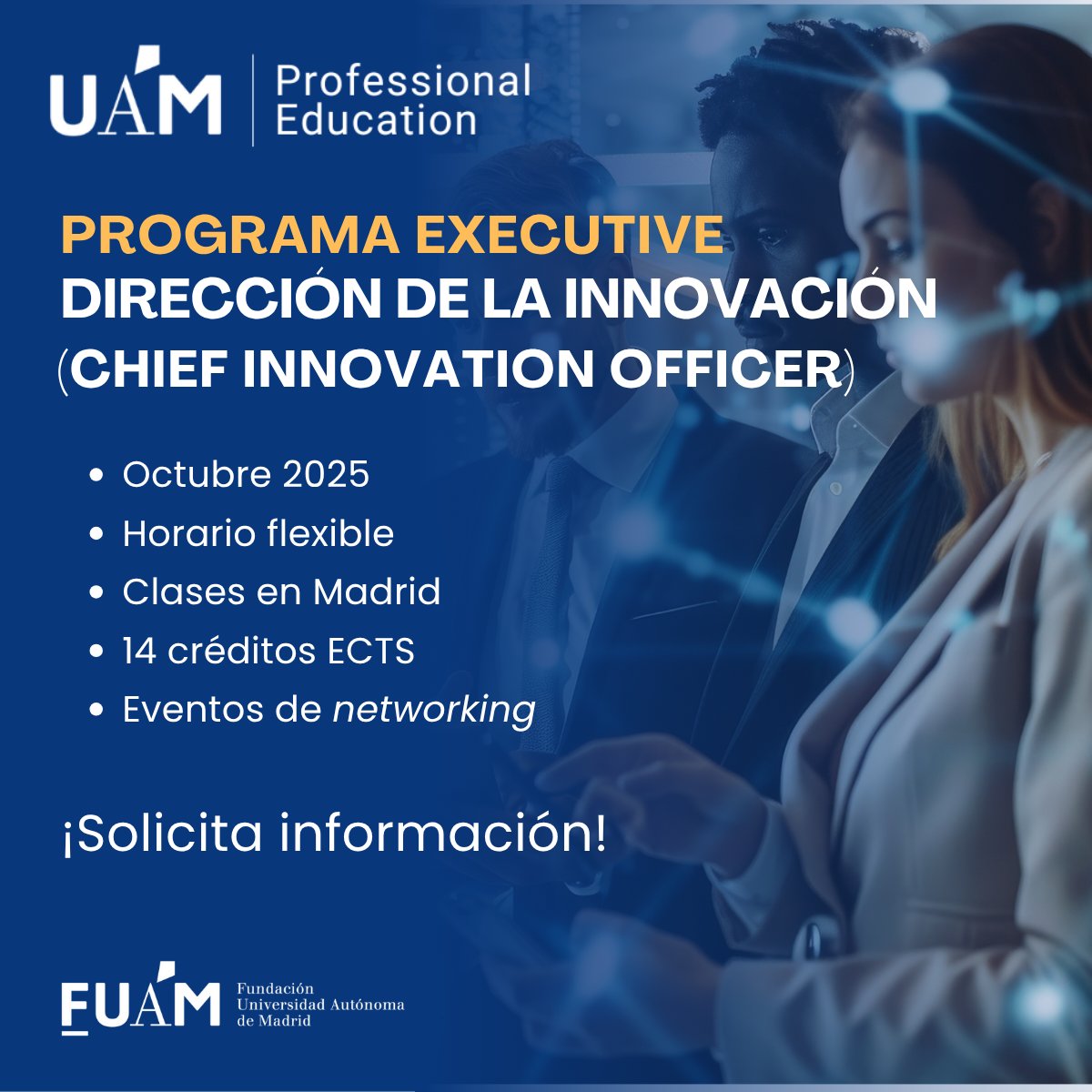 fuam_uam's tweet image. ¿Quieres ser DIRECTOR/A DE #INNOVACIÓN? ¡Aprende a liderar el futuro! Apúntate al programa executive en Dirección de la Innovación de @UAM_Madrid
📍Campus UAM 280
🗓️ Octubre, 2025
Más info aquí 👉 fuam.es/admision_execu…
