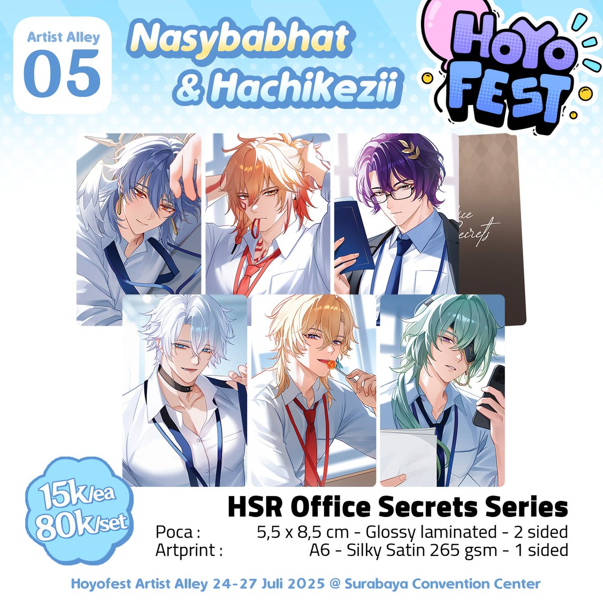 NasyBabhat's tweet image. Nasybabhat x @furashii #Hoyofest2025 OTS Catalog  and GA

🗓: 24-27 July 2025
📍: Surabaya Convention Center (Booth 05)
🎨 : genshin impact &amp;amp; honkai star rail

#HoYoFEST2025catalog  
GA rules below ⬇️
(1/5)