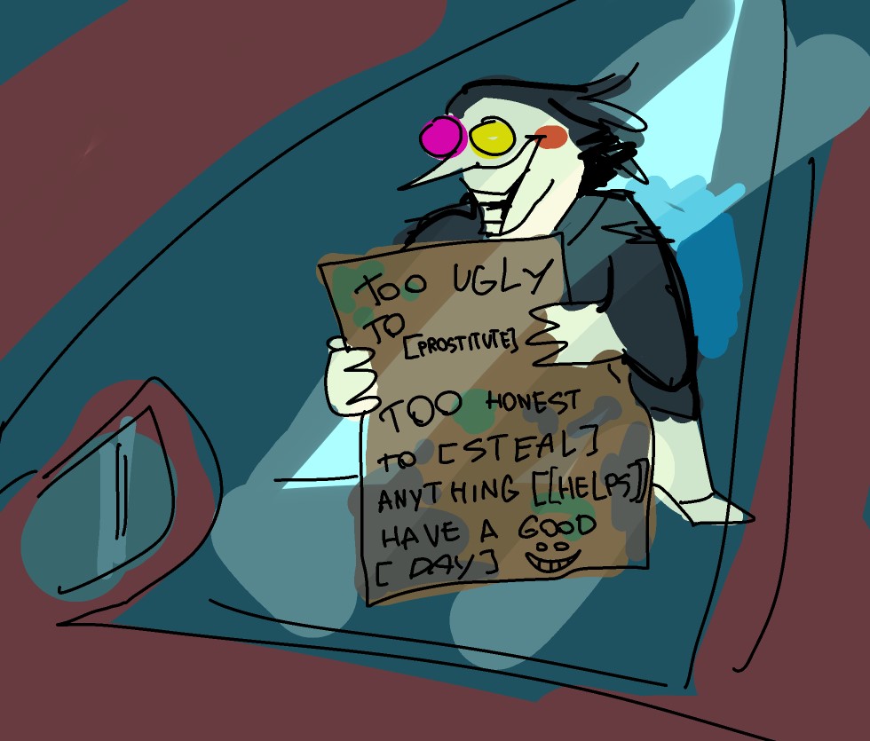redbourkol's tweet image. jeez 

#spamton (meme redraw)
