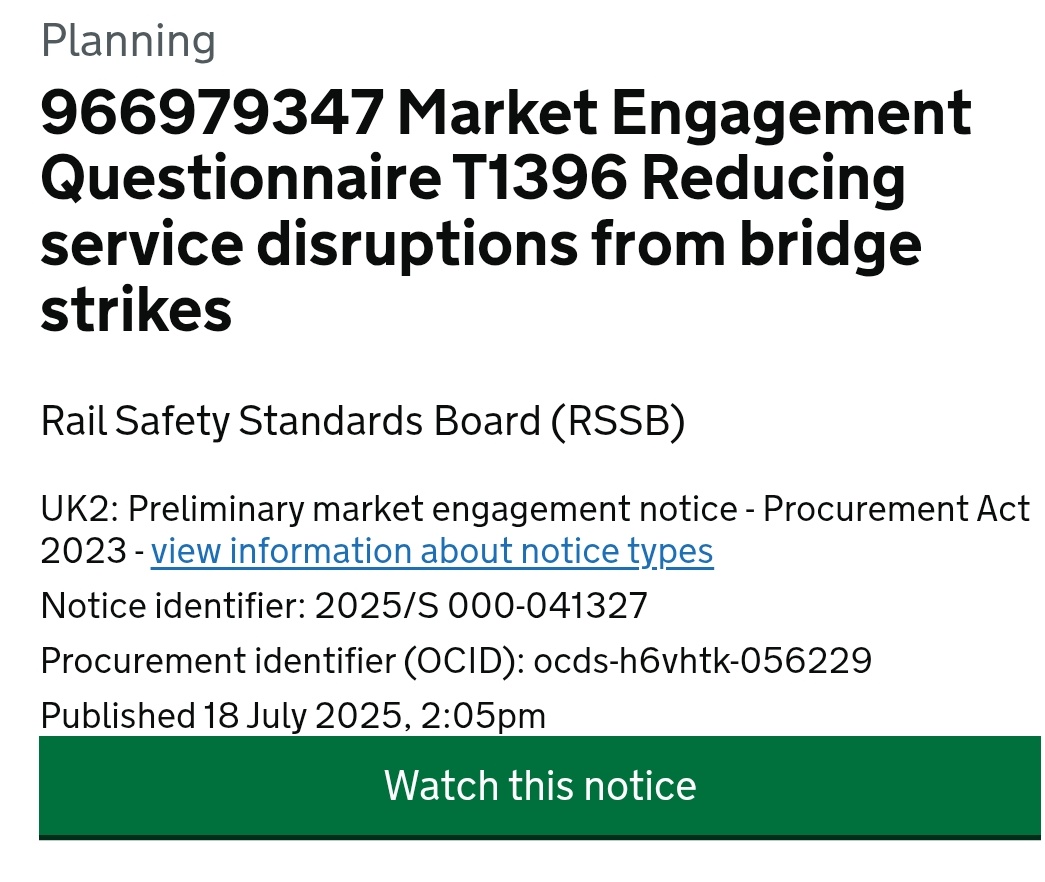 NoelDolphin's tweet image. Now I am looking forward to seeing the output of this RSSB study. Potentially a game changer in some areas.
find-tender.service.gov.uk/Notice/041327-…