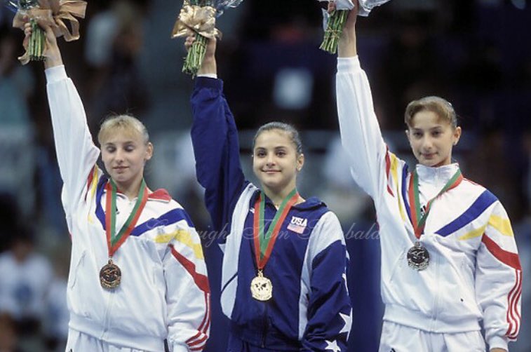 Dmoceanu's tweet image. #OnThisDay in ’98, I was honored to win the all-around title at the Goodwill Games. Grateful to be the only American 🇺🇸 woman to earn this—it still touches my heart 🤍