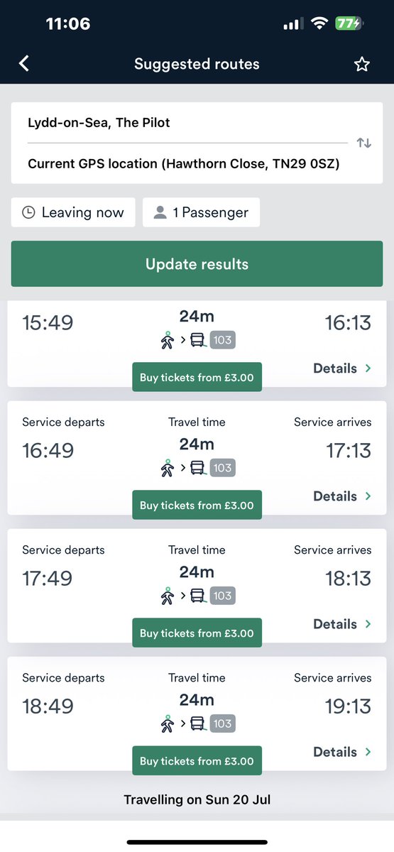 davecharles1's tweet image. How can anyone use public transport for a night out for dinner when the last bus is at 6.50pm ! Utter joke @StagecoachSE it’s holiday season , how can businesses get extra income if holiday makers can’t get about @pilotdungeness @tonyvaughanMP @FH4Labour @reformparty_uk
