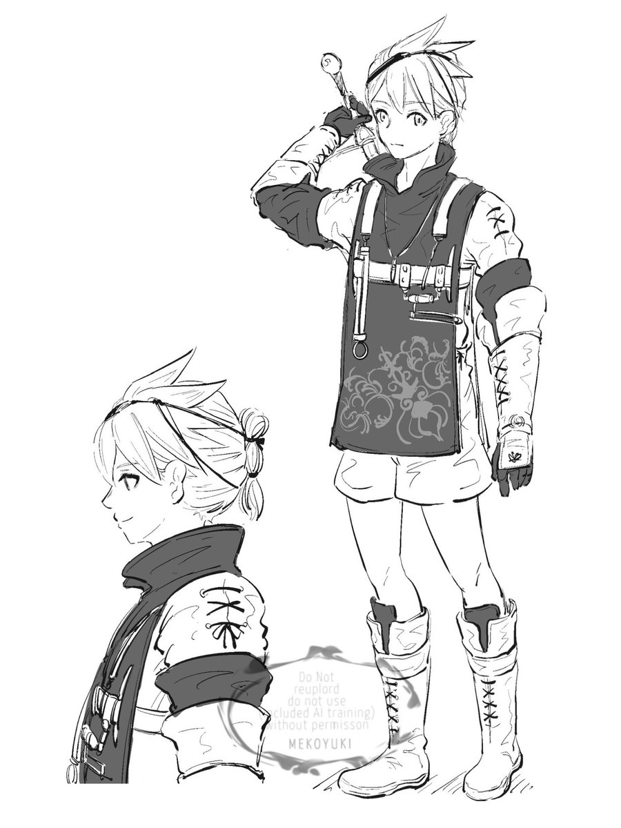 約3年前の初描き抜粋！
付いてる諸々とか丈感とか頭抱えてたなぁ