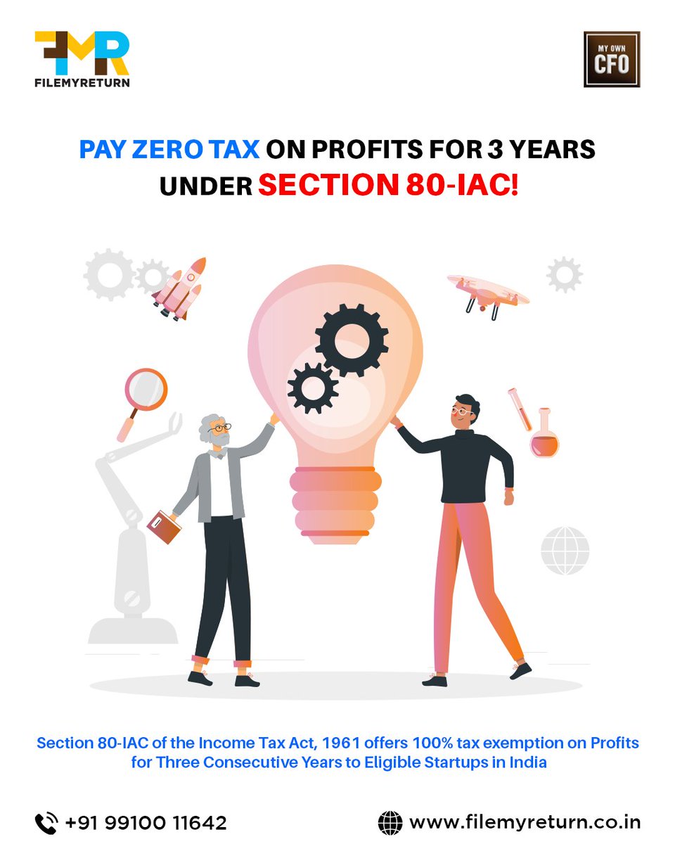 Filemyreturn2's tweet image. Startups in India don’t have to pay Income Tax for 3 years out of their first 10 years! 🚀
📲 Want to claim this benefit? We’ll help you file it right.
👉 DM us : 9717794007