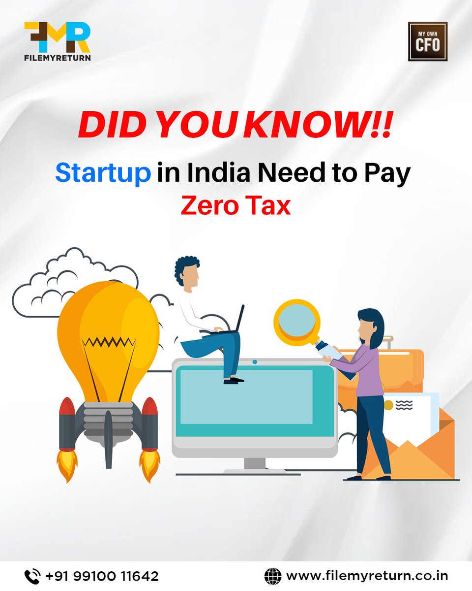 Filemyreturn2's tweet image. Startups in India don’t have to pay Income Tax for 3 years out of their first 10 years! 🚀
📲 Want to claim this benefit? We’ll help you file it right.
👉 DM us : 9717794007