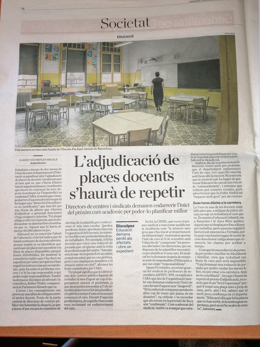 Sabeu quin és el problema, <a href="/educaciocat/">Educació</a> <a href="/eniubo/">Esther Niubó</a>? Sabeu per què ha passat això?
És ben senzill d’explicar: el problema és que teniu tanta porqueria sota la catifa, que ja no la podeu dissimular més. Auditoria ja!
Prou pedagogisme, prou decret de plantilles, prou Fundació Bofill.
