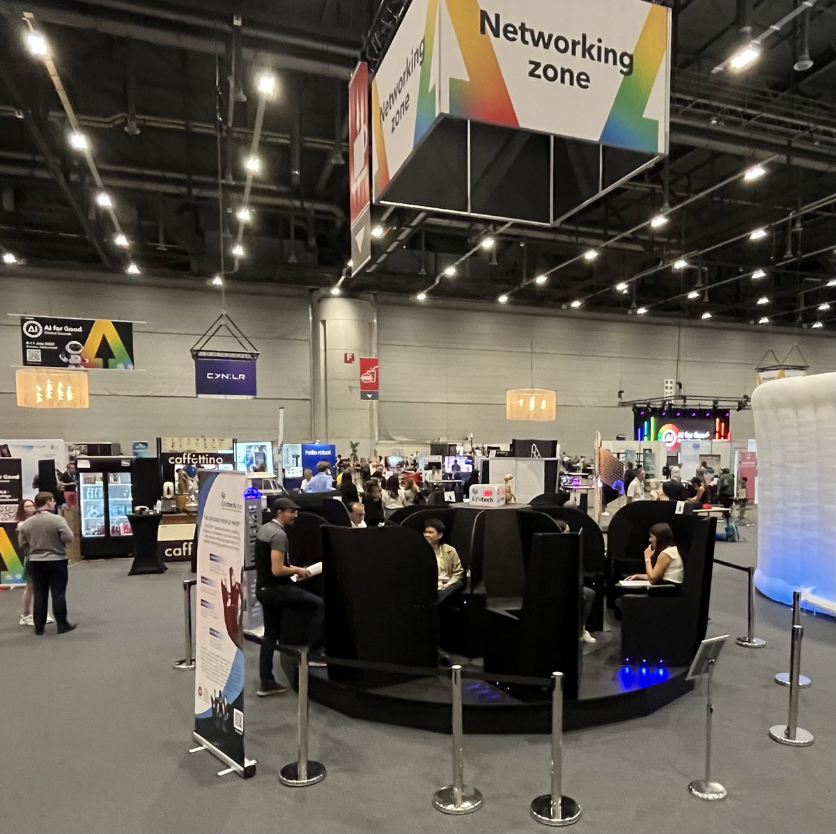 We brought the future of face-to-face networking to life <a href="/AIforGood/">AI for Good 🇺🇳 #AIforGood</a> in Geneva - and it took off!  Our robotic People Mixer was in action for 4 incredible days, creating smart, seamless connections between attendees. 🚀 Huge thanks to <a href="/ITU/">Int’l Telecommunication Union</a> for inviting us! #AIforGood #robotics