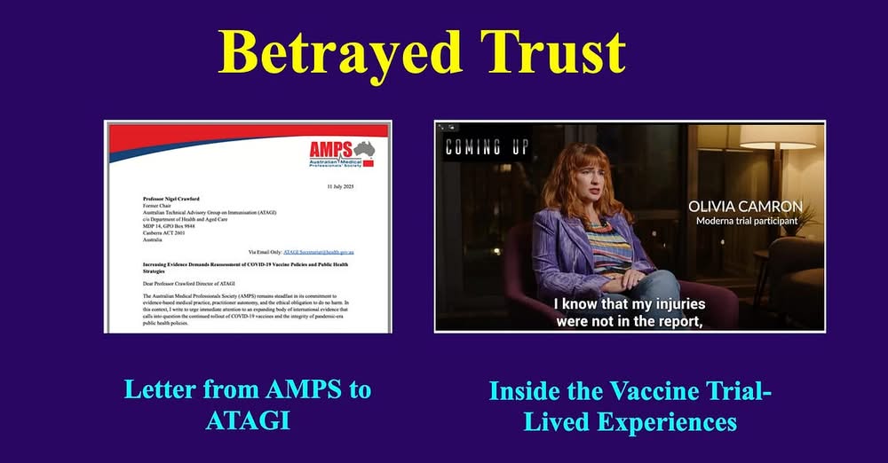 VirusFighterVi1's tweet image. A letter from AMPS to ATAGI re the Covid-19 vaccine policies and the raw exposure to reality in the movie "Inside the Vaccine Trials – Lived Experiences"
The courage of trial participants, who volunteered out of altruism, stands in stark contrast to the callous disregard of…
