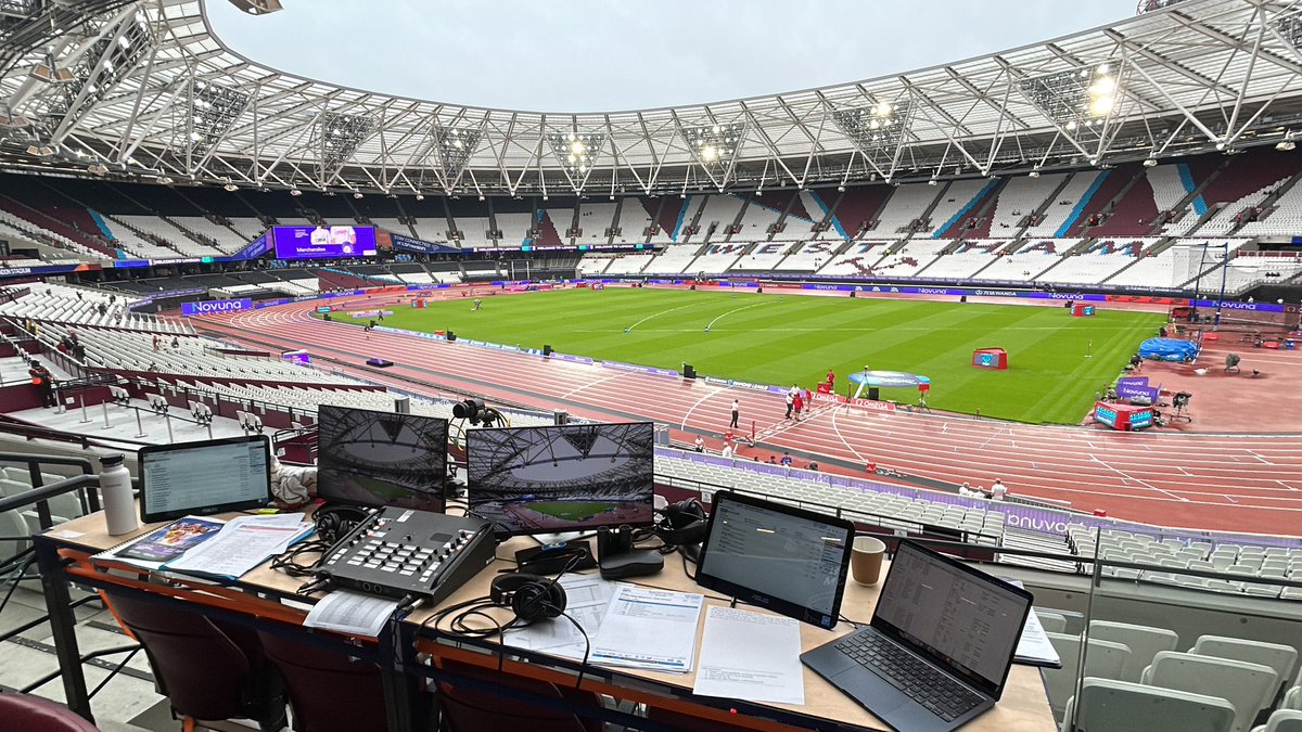 Kris Temple (@kristemple) on Twitter photo 🎙️ Ready in the Announcers’ seats for the 60,000 spectators at the <a href="/London_DL/">London Athletics Meet</a>. Always happy to be back alongside <a href="/WightmanGeoff/">Geoff Wightman</a>. Live on <a href="/BBCSport/">BBC Sport</a> too this afternoon. #londondl 🎙️ Ready in the Announcers’ seats for the 60,000 spectators at the <a href="/London_DL/">London Athletics Meet</a>. Always happy to be back alongside <a href="/WightmanGeoff/">Geoff Wightman</a>. Live on <a href="/BBCSport/">BBC Sport</a> too this afternoon. #londondl