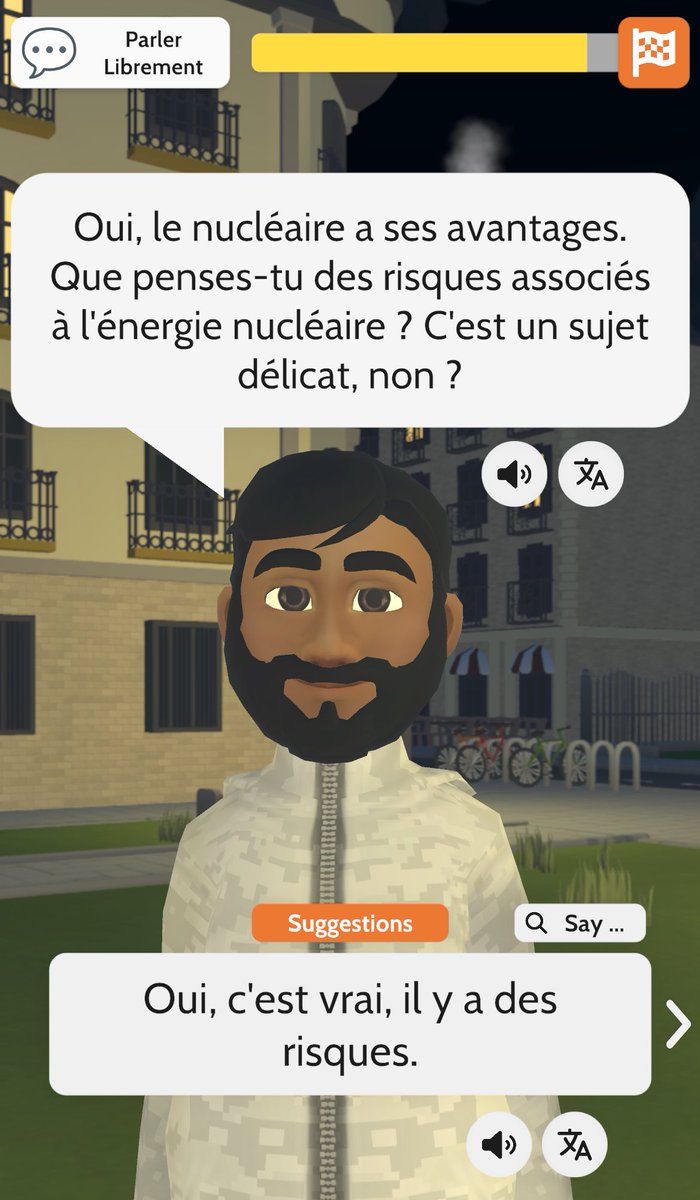 ziontree's tweet image. Friend: Try this new app where you can discuss any topic in any language with AI
Me: Cool, I’ll tell it France has done a good job with nuclear energy
The app:
