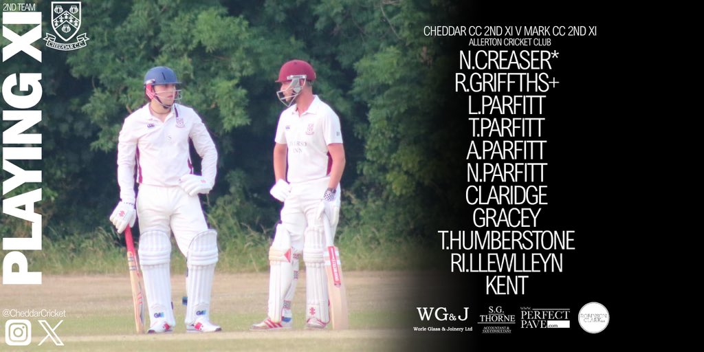 Here are the sides for todays fixtures-

1st XI host Taunton Indians at Sharpham Road in a top of the table clash.

2nd XI make the short trip to Allerton to take on Mark CC 2nd XI.