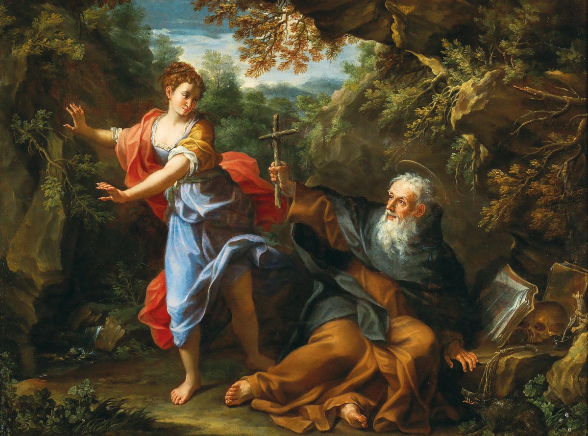 solas_na_greine's tweet image. Giovanni Odazzi, The Temptation of St. Anthony, early 18th century