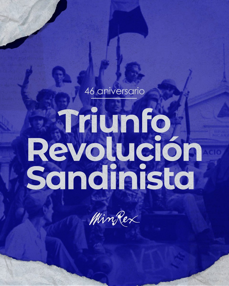 Celebramos 46 aniversario del Triunfo de la Revolución Sandinista.

Felicitamos al Gobierno de Reconciliación y Unidad Nacional de #Nicaragua, bajo liderazgo de Copresidentes Comandante Daniel Ortega y compañera Rosario Murillo.

Nuestra solidaridad y apoyo a ese hermano pueblo.