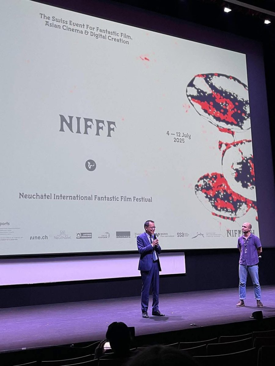 Taipei_GVA's tweet photo. Five Taiwanese films lit up the 2025 Neuchâtel International Fantastic Film Festival (#NIFFF)!
🎭Dead Talents Society
🗡️ Thunderbolt Fantasy: Sword Seekers
🧟 Isolation
🐜 Termite Feeding Show
👽 The Space Worriers
We were delighted to attend the screenings tol support Taiwanese films. Director General Greg Lee also joined the post-screening Q&A for Thunderbolt Fantasy: Sword Seekers, where he shared insights on the cultural significance of glove puppetry as a traditional Taiwanese art form.
During the post-screening Q&A for Dead Talents Society, director Hsu Han-Chiang shared that the film was inspired by Taiwanese urban legends and his own life experiences. In this dark comedy, ghosts must hit their "scaring KPIs" in order to survive in the afterlife. 👻