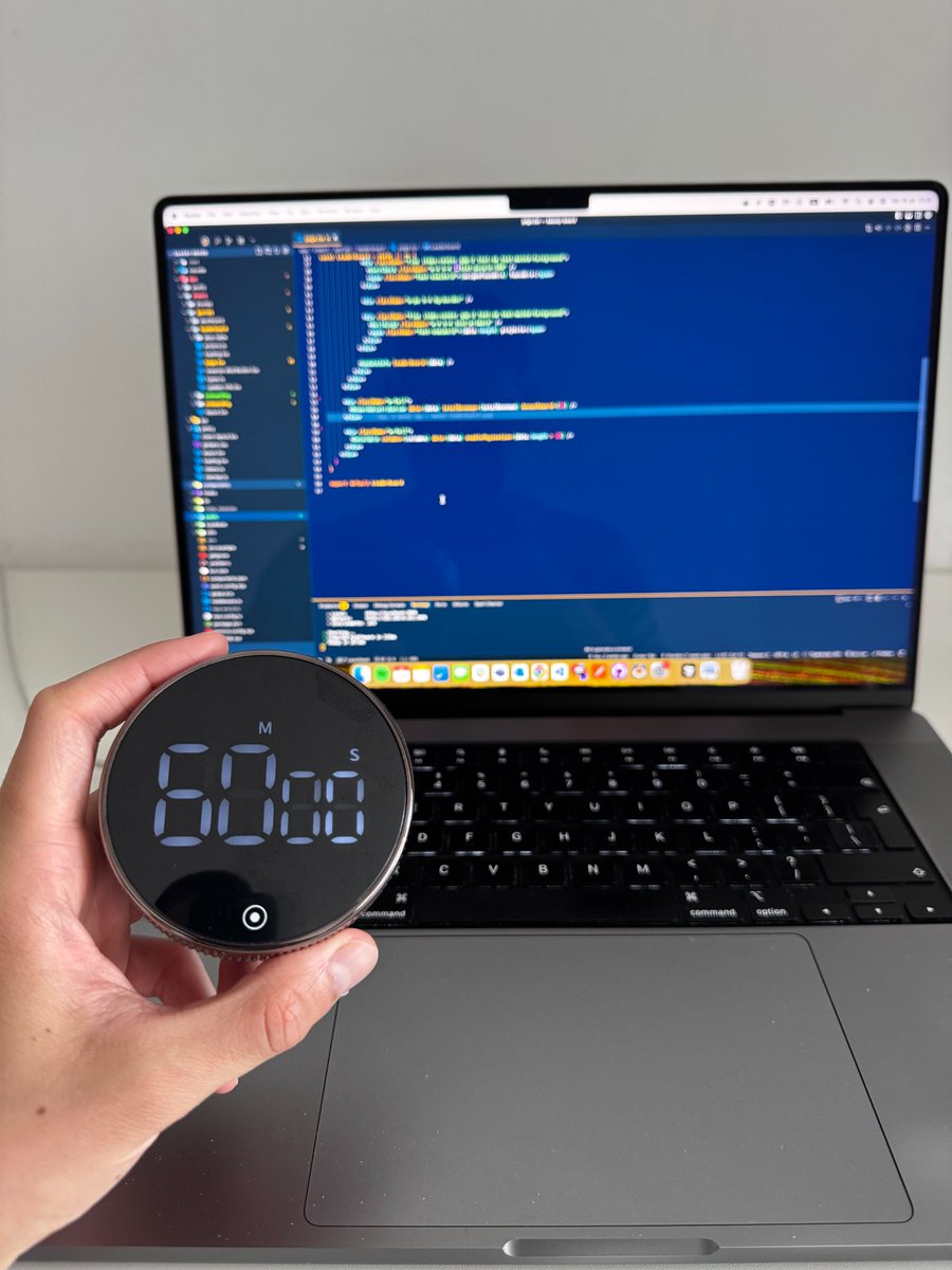 AlexOvardov's tweet image. Fully locked in π
3 days left until launching @Saassy_Board π
P.S. This kitchen timer is the biggest productivity hack!
