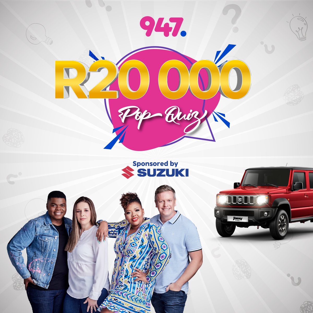 Suzuki_ZA's tweet image. We’re shifting into high gear today!
Suzuki is turning up the volume with #AneleAndTheClubOn947 at SunBet Arena from 5PM–8PM. Expect celeb chats, live performances & a chance to win R20 000 cash! Fuel your Saturday with big vibes, big wins & bold #SuzukiSA x @947 energy.