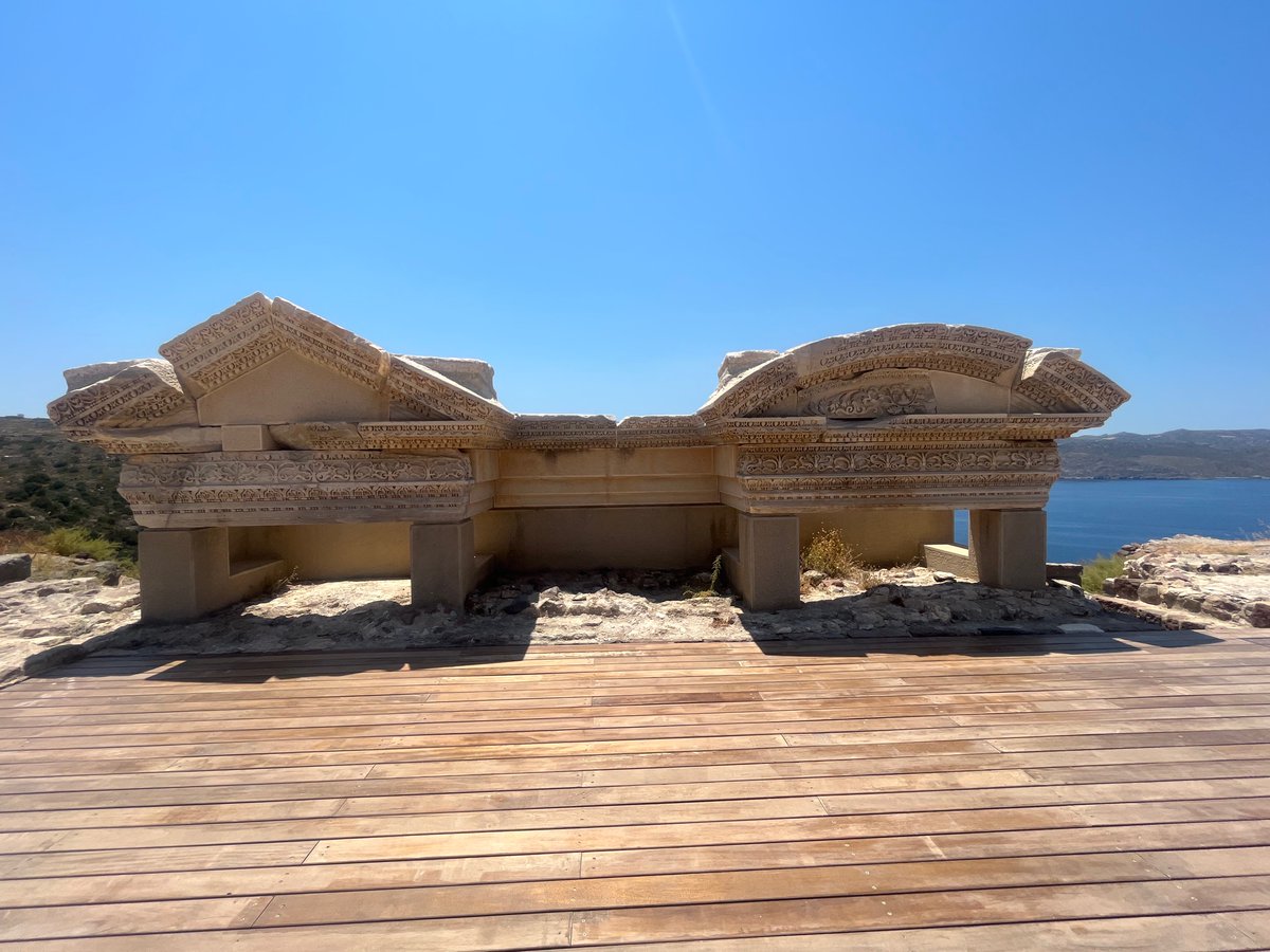 Mrs. T at the Ancient Theatre of Milos, Greece.