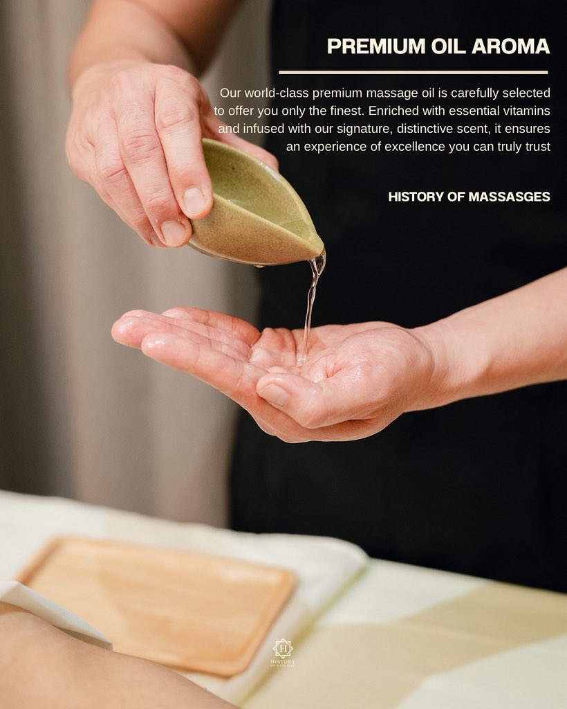 PREMIUM OIL AROMA.
Our world-class premium massage oil is carefully selected to offer you only the finest. Enriched with essential vitamins and infused with our signature, distinctive scent, it ensures an experience of excellence you can truly trust

✅Line: History-Bkk
✅Wechat: