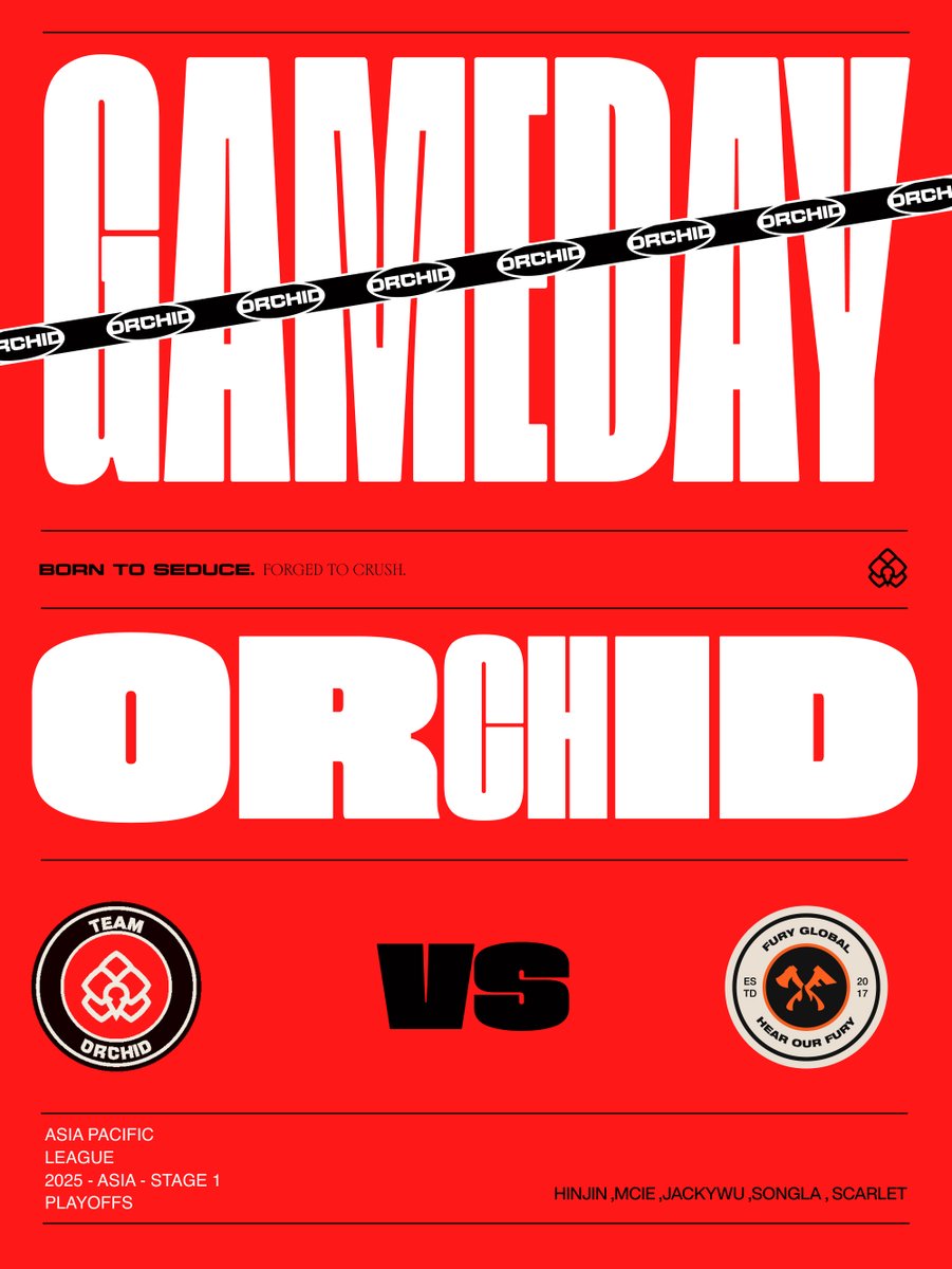 TeamOrchidGG's tweet image. ALL EYES ON THE SIX INV POINTS!
🏆R6 Asia Pacific League 2025 - Stage 1 - Playoffs
🆚@FURY_Global
⏰19:00pm SGT - 1:00pm CET (expected time)
#BloomOrchid🌺