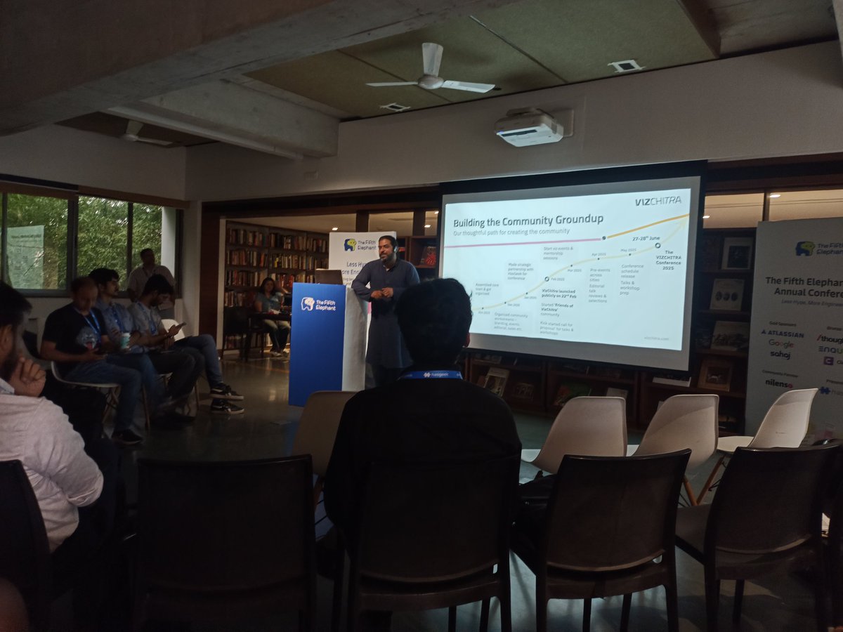 <a href="/amitkaps/">Amit Kapoor</a> talking about building the <a href="/VizChitra/">VizChitra</a> community 

If you're into #VizInBiz, check them out!