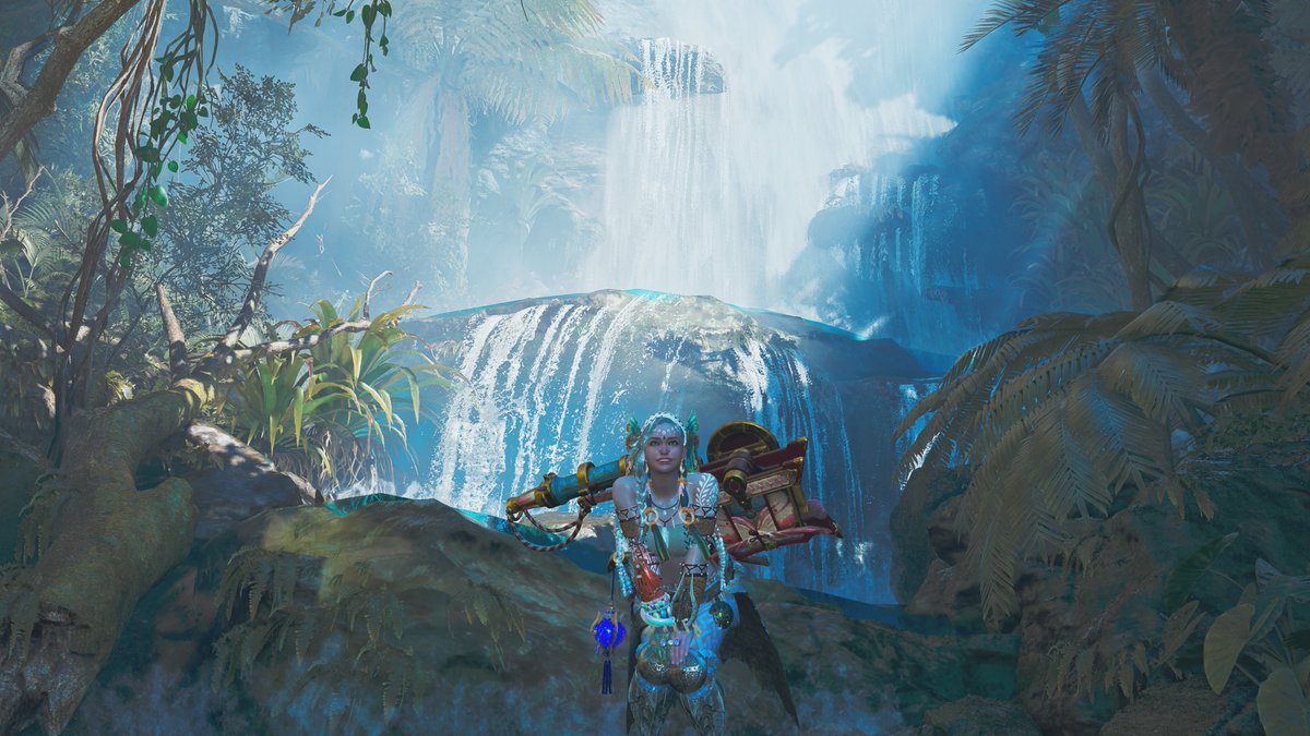 Franviciogamer's tweet photo. A los Buenos Días Gente y Feliz Sábado, Tenemos Nuevo Reto de @PlayStationES esta vez Capturas con Agua para Refrescar estos Calores Veraniegos y que Mejor que el Bosque Escarlata en Monster Hunter Wilds para Refrescarse💦💦💦

 #CosasDeGamer #PS5Share https://t.co/8SviOnSHFj