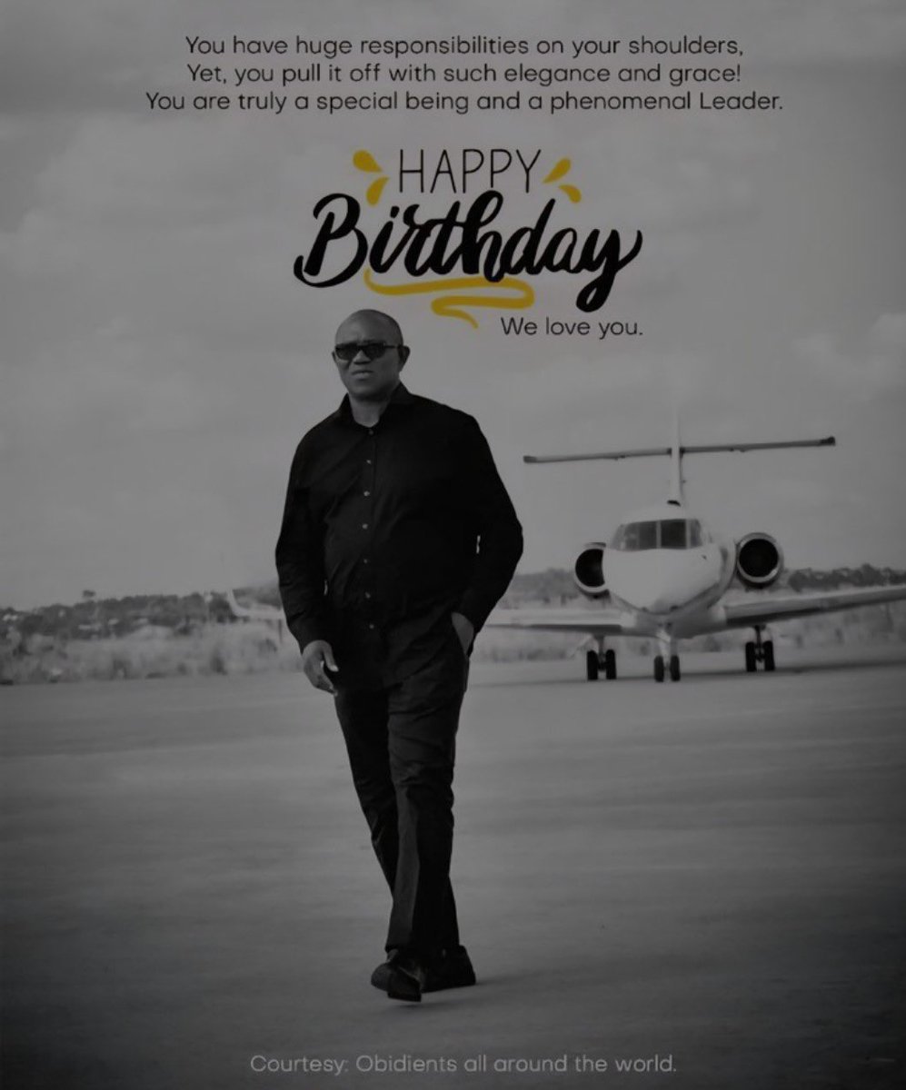 Happy 64th Birthday HE Peter Obi, your efforts and passion for a new Nigeria is the hope that keeps some of us going, I admire your dedication and pray for God’s wisdom, strength and for you to always be above your adversaries.

#PeterObiAt64
#PeterObiOrNothing
#PeterlsComing