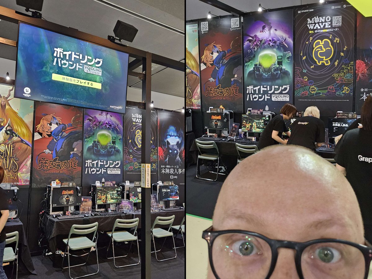 VoidlingBound's tweet image. Public Day 1 of BitSummit 2025! So many cool games on the floor!

Thank you to everyone who came to the booth! We also got a nice surprise visit from @yosp :D we hope you had a great time!! Thank you so much!

See you all tomorrow!

#BitSummit13th #BitSummit #ビットサミット