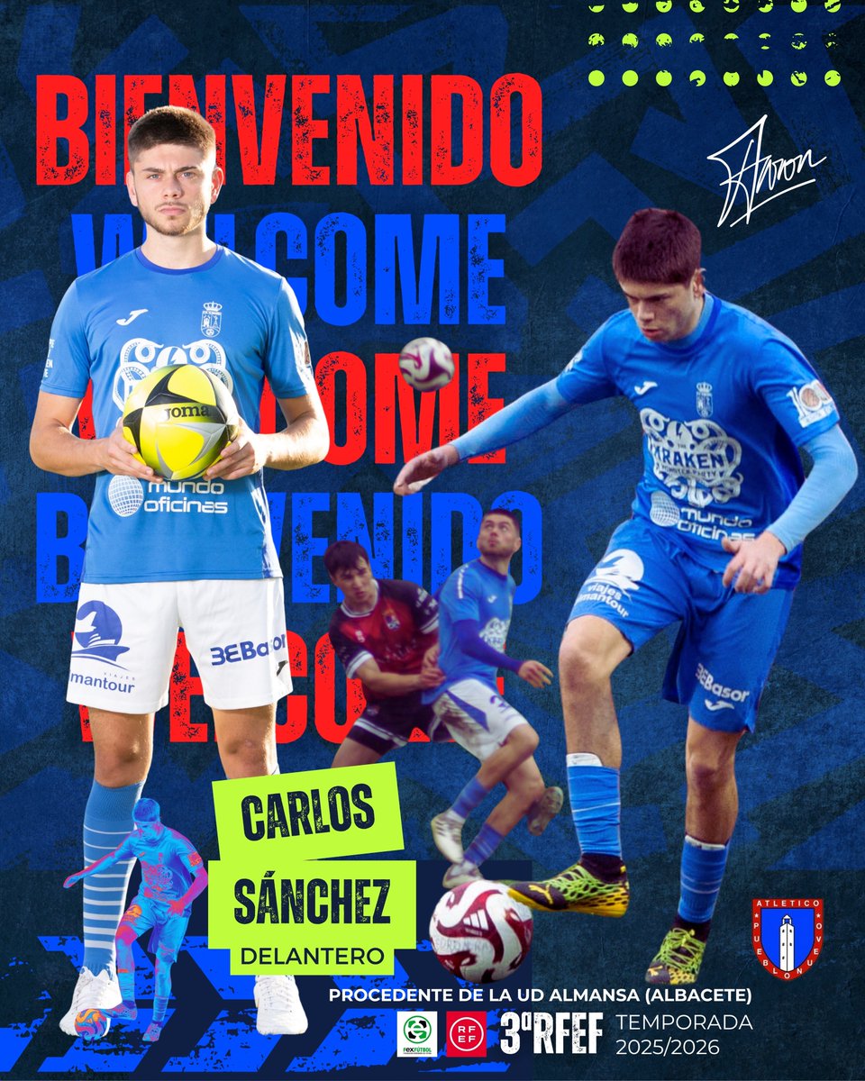 𝗙𝗜𝗖𝗛𝗔𝗝𝗘| #3ªRFEF T.25/26
✅!𝑪𝒂𝒓𝒍𝒐𝒔 𝑺𝒂𝒏𝒄𝒉𝒆𝒛!

⚽️ Delantero rápido, explosivo, con mucho trabajo. Viene para ser importante y demostrar su gran olfato de gol, potencia y rapidez⚡️

 ➡️ Procede de UD Almansa

¡Bienvenido!🤝🫡

#SomosPueblonuevo
#ConTodoRojos❤️💙