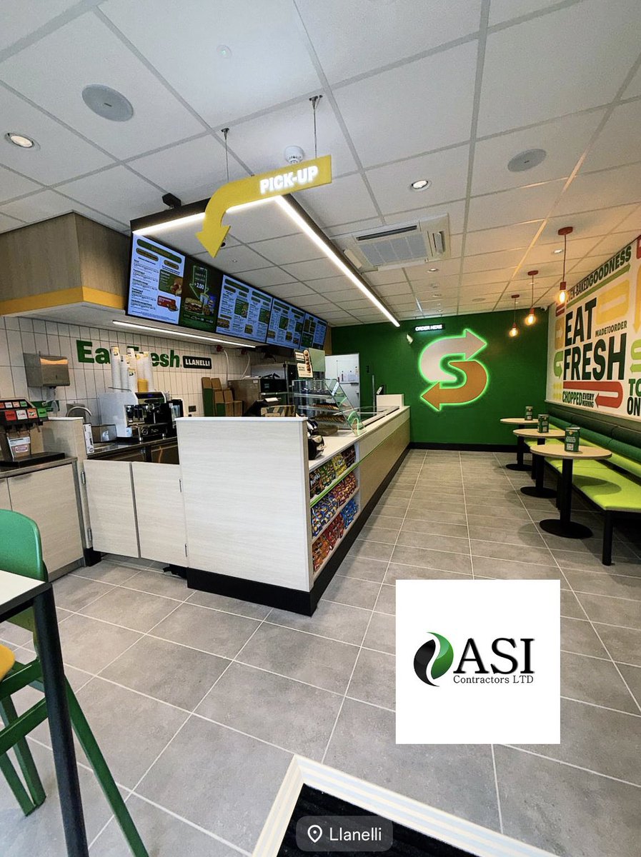 ASIContractors's tweet photo. Subway Llanelli Crown Parade handed over yesterday and reopened today - FF2.0 remodel completed with full prep room upgrade #Subway #ASIContractors https://t.co/11vmubP6NL