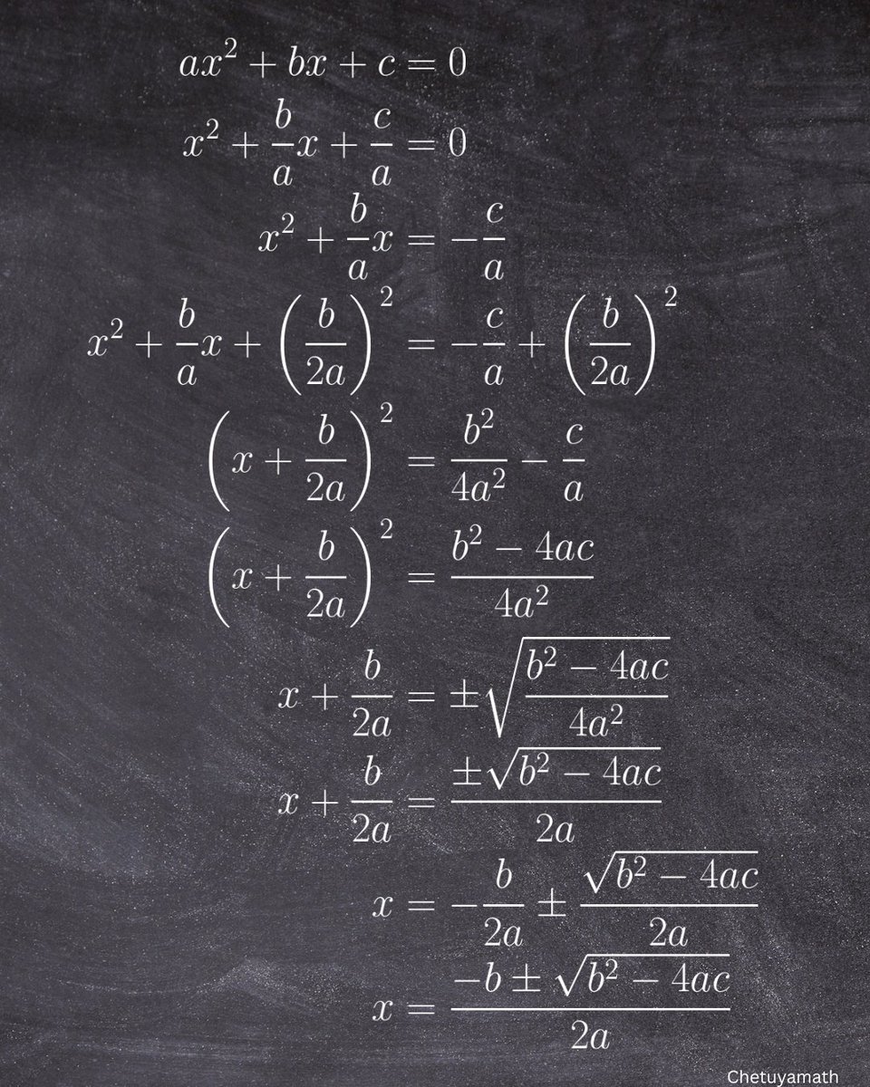 ChetuyaGamma's tweet image. The Almighty Formula.
To this day this remains one of the most beautiful and useful formulas in Mathematics.
#math