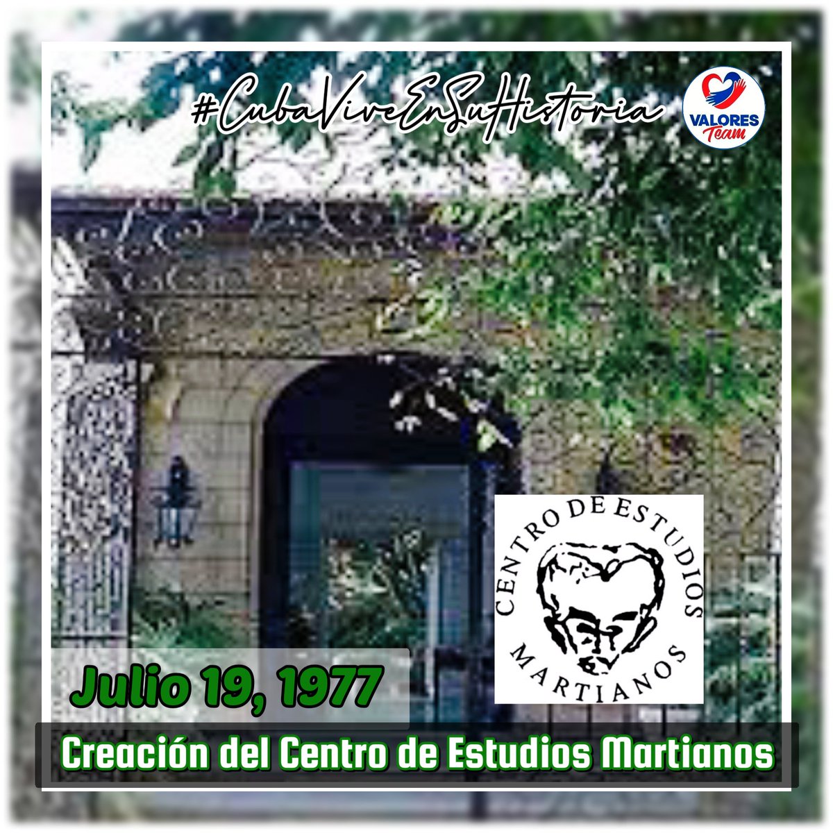 Valores Team (@valoresteam1) on Twitter photo #ValoresTeam celebra el 4️⃣8️⃣ aniversario del Centro de Estudios Martianos.
📚 Creado para auspiciar el estudio, investigación y difusión de la vida, el pensamiento y la obra de José Martí, especialmente entre niños y jóvenes.
#CubaViveEnSuHistoria
<a href="/CentroMartianos/">Centro de Estudios Martianos</a> #ValoresTeam celebra el 4️⃣8️⃣ aniversario del Centro de Estudios Martianos.
📚 Creado para auspiciar el estudio, investigación y difusión de la vida, el pensamiento y la obra de José Martí, especialmente entre niños y jóvenes.
#CubaViveEnSuHistoria
<a href="/CentroMartianos/">Centro de Estudios Martianos</a>