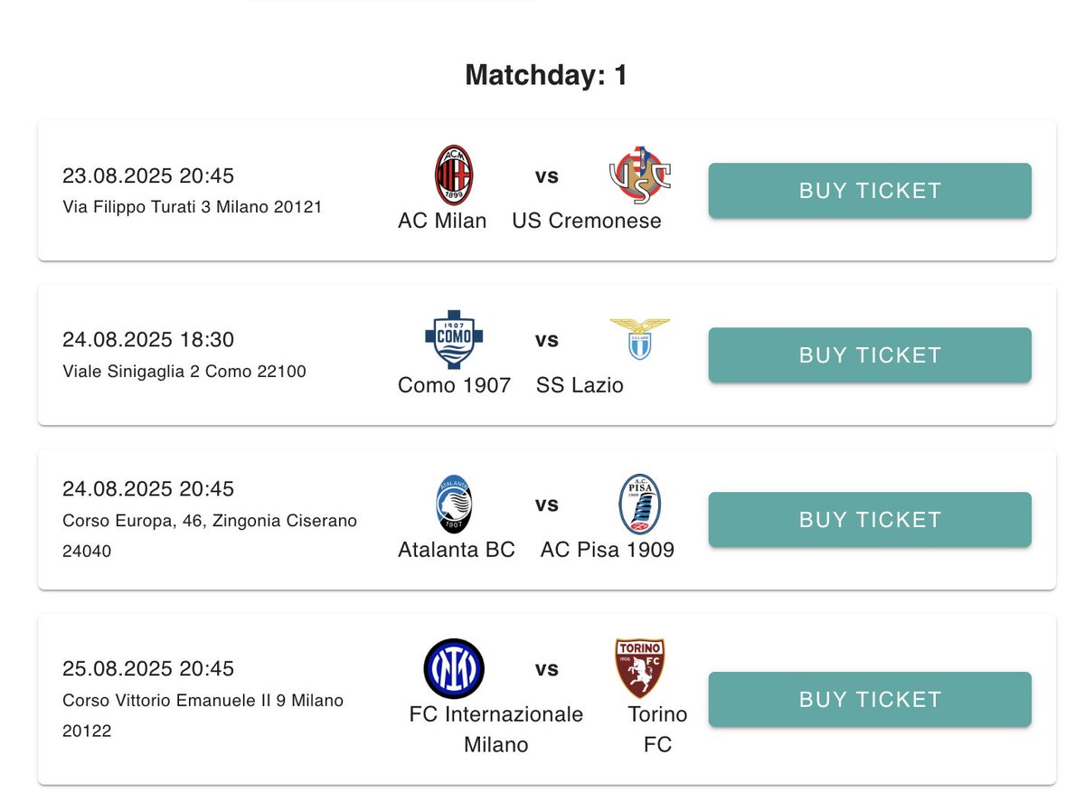 4 games - one area : #Milan 23-25/08/25

#matchmarathon

...
still struggling to find my audience for this project. it's tough 🤔 #footballtravel