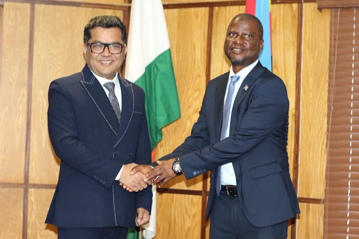 Pabitra Margherita (@pmargheritabjp) on Twitter photo Happy to meet H.E. Hon. Mandla Tshawuka, Minister of Agriculture of the Kingdom of Eswatini.
Had productive discussions on enhancing bilateral cooperation in the field of agriculture.
<a href="/MEAIndia/">Randhir Jaiswal</a> Happy to meet H.E. Hon. Mandla Tshawuka, Minister of Agriculture of the Kingdom of Eswatini.
Had productive discussions on enhancing bilateral cooperation in the field of agriculture.
<a href="/MEAIndia/">Randhir Jaiswal</a>