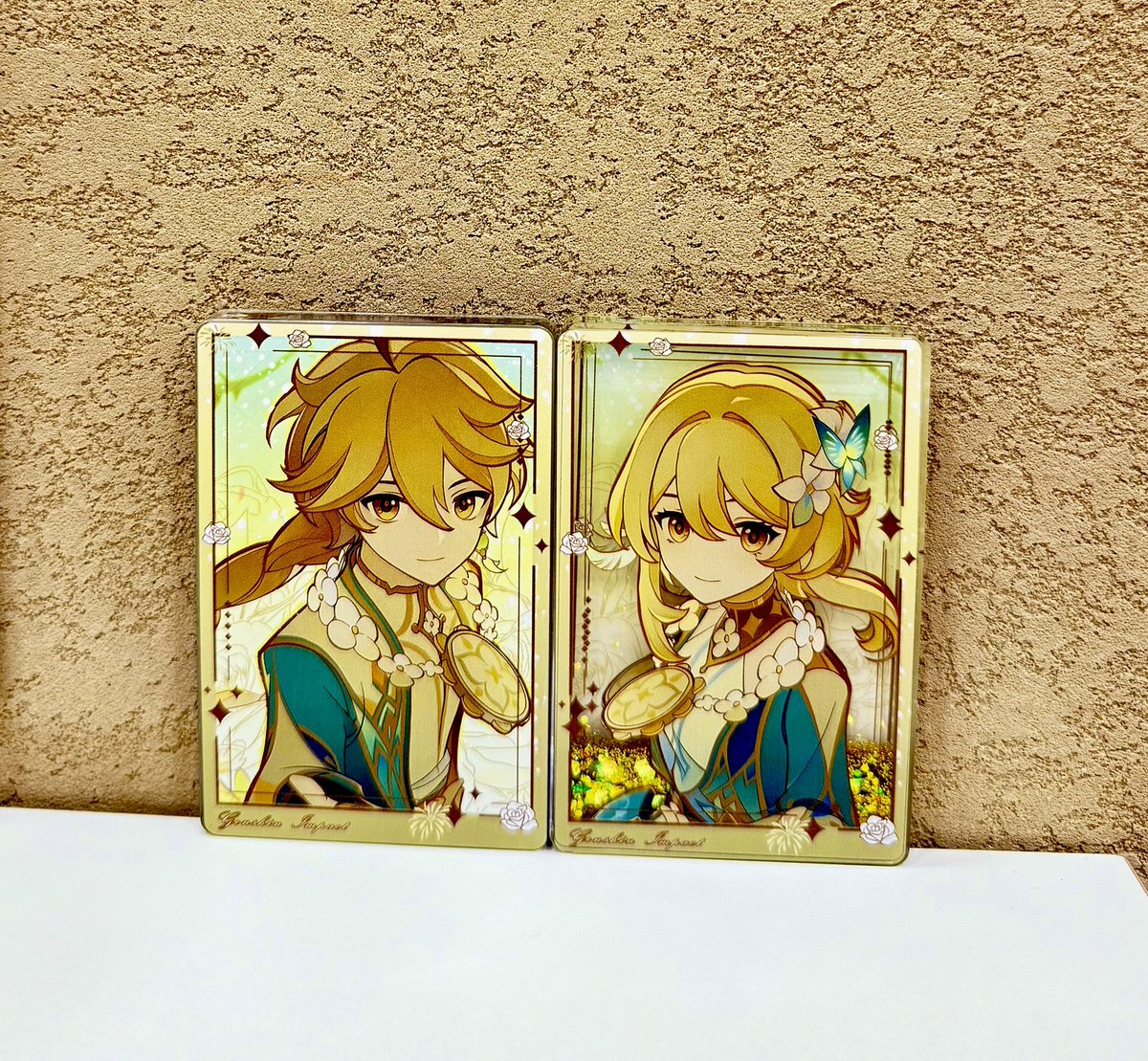 houseofpaimon's tweet image. Genshin Impact | Unofficial merchandise: Glitter Shaker - Aether / Lumine [preorder]