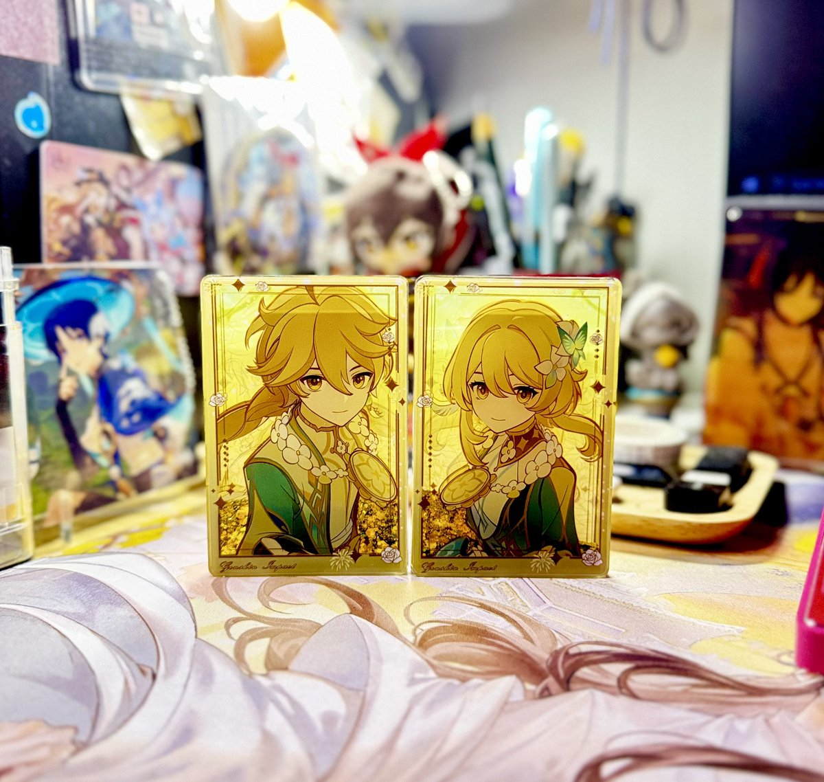 houseofpaimon's tweet image. Genshin Impact | Unofficial merchandise: Glitter Shaker - Aether / Lumine [preorder]