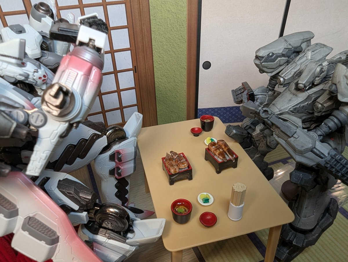 ArchitectLove55's tweet image. ごす「今日は土用の丑の日だ。621、軍資金を渡そう。エアを連れてウナギでも食べてこい。」
#アーマードコア6
#おもちゃライフ
