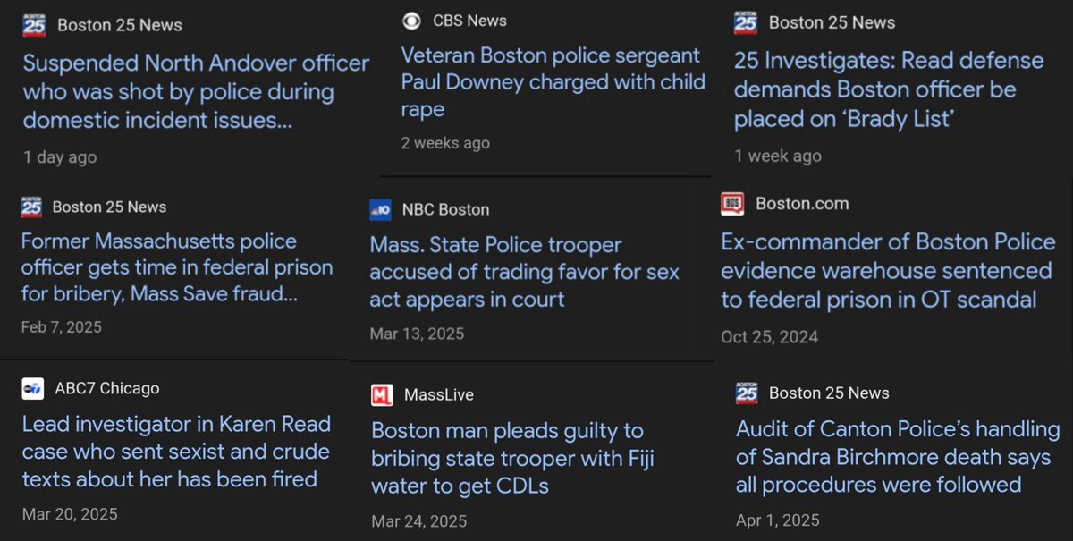 antonisanchezx's tweet image. Boston/MA police rape kids, shoot each other, accept bribes (Fiji water lol), trade sex for favors, steal money by faking overtime, murder sidepieces, cover up murders of fellow officers, have false memories... BUT, the Karen Read case is a conspiracy. Yeah right.