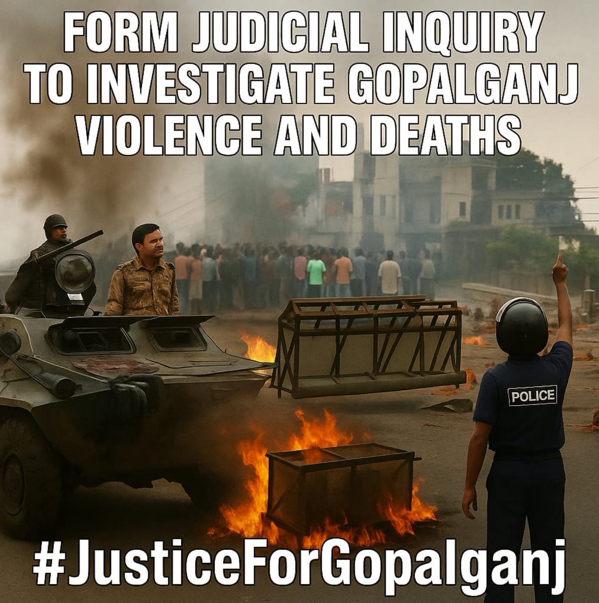 bdwatch2024's tweet image. Interim Government: Form Independent Judicial Inquiry to Investigate Gopalganj Violence and Deaths.
It has been three days since #violence erupted in #Gopalganj district in #Bangladesh surrounding the provocative rally by the #Yunus-Govt backed Nat’l Citizen Party (#NCP).…