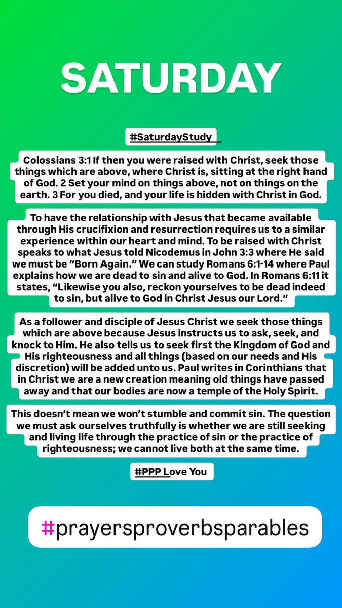 #SaturdayStudy #PrayersProverbsParables
